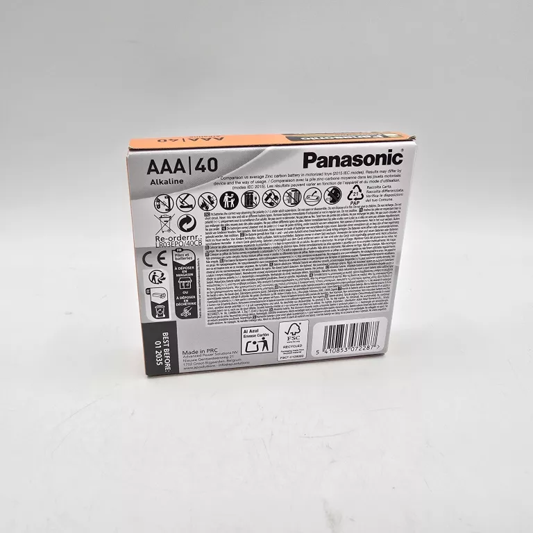 BATERIA ALKALICZNA PANASONIC AAA (R3) 40 SZT.