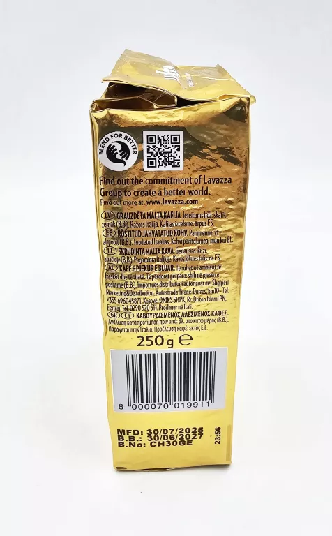 KAWA MIELONA LAVAZZA QUALITA ORO / 100% ARABICA / 250G