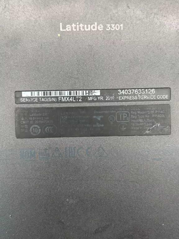 LAPTOP DELL LATITUDE 3301 I3-814TU 4/256GB SSD