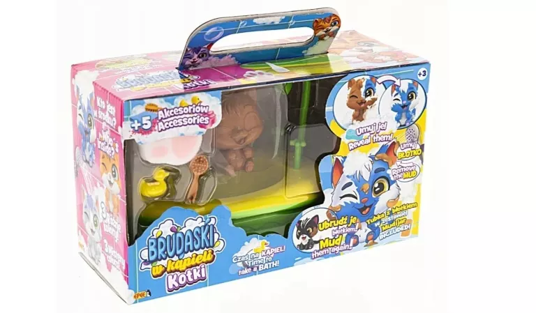 BRUDASKI W KĄPIELI KOTKI ZESTAW ŁAZIENKA KOTEK ŁATEK EPEE 60361