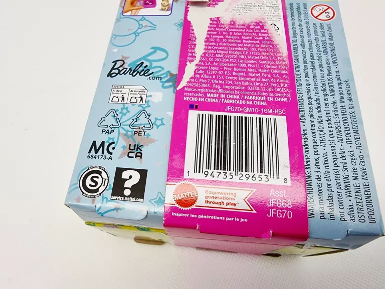 MATTEL BARBIE PARTY UNBOXED LALKA Z SERII: URODZINY + PIES CHIHUAHUA ZA606