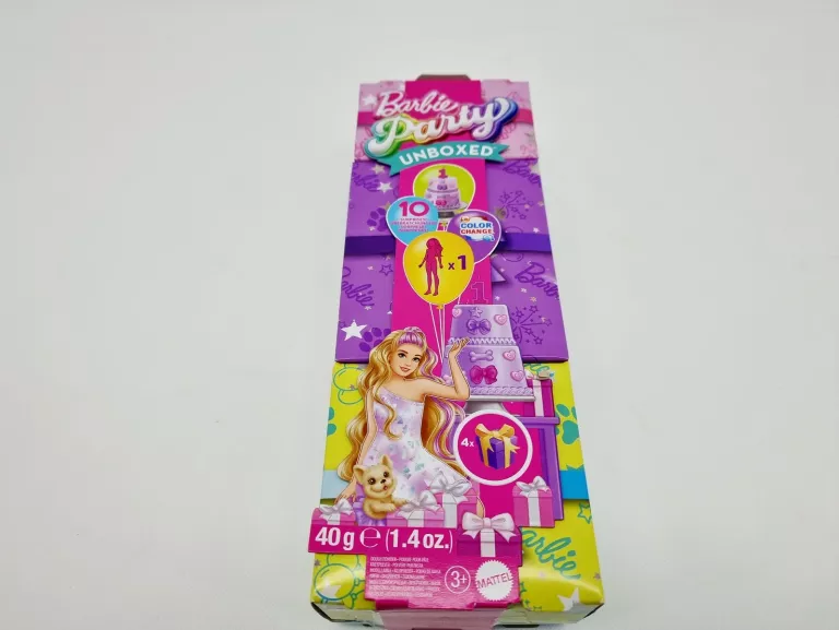 MATTEL BARBIE PARTY UNBOXED LALKA Z SERII: URODZINY + PIES CHIHUAHUA ZA606