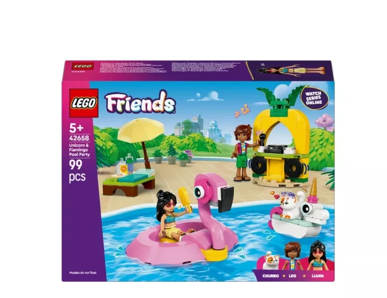 LEGO FRIENDS 42658 IMPREZA NA BASENIE Z JEDNOROŻCEM I FLAMINGIEM
