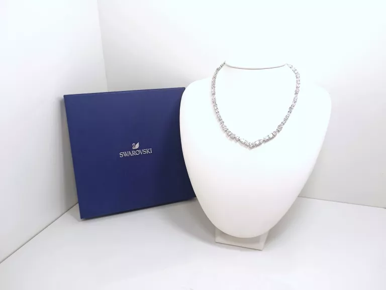 NASZYJNIK MESMERA SZLIFY RÓŻNORODNE, BIAŁY, POWŁOKA Z RODU SWAROVSKI