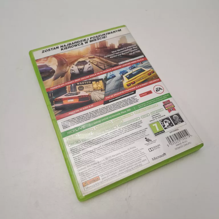 NEED FOR SPEED MOST WANTED (2012) XBOX 360