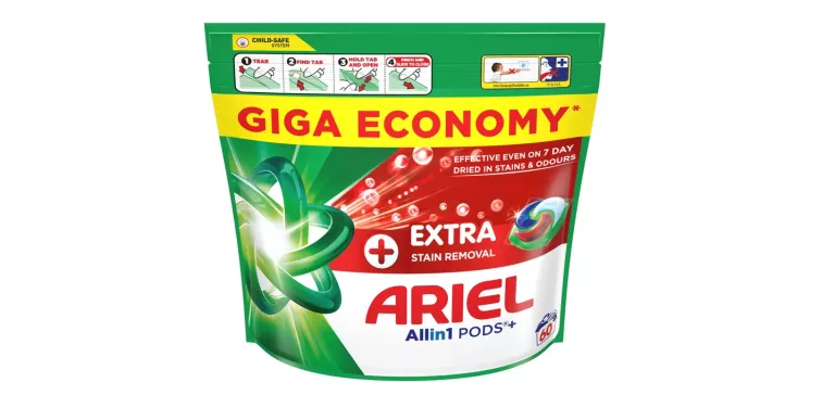 KAPSUŁKI DO PRANIA ARIEL EXTRA CLEAN POWER 60 SZT EXTRA STAIN REMOVAL GIGA