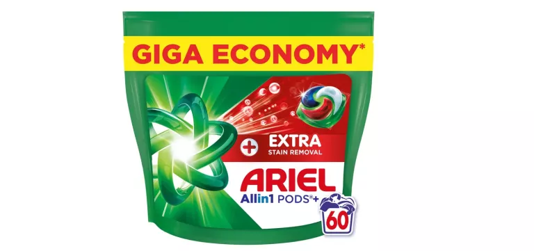 KAPSUŁKI DO PRANIA ARIEL EXTRA CLEAN POWER 60 SZT EXTRA STAIN REMOVAL GIGA