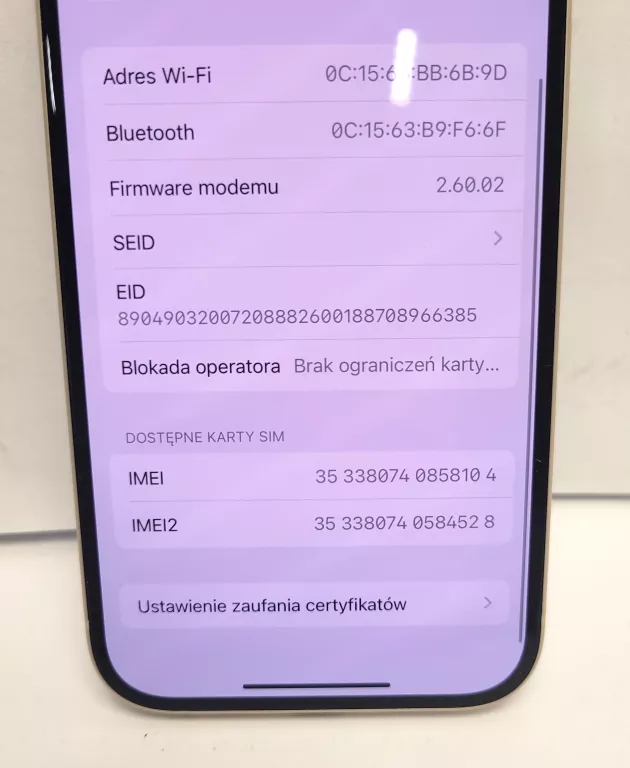 TELEFON IPHONE 15 128GB YELLOW BAT.100% - OPIS!