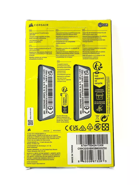 PAMIĘĆ CORSAIR VENGEANCE DDR5 32 GB 6000MHZ CL30 CMK32GX5M2B6000Z30