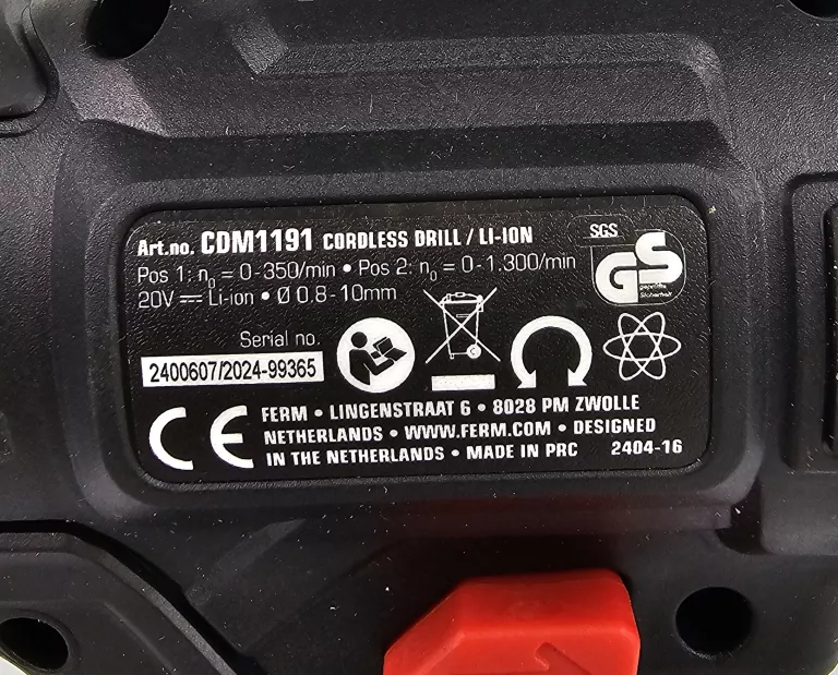 WKRĘTARKA AKUMULATOROWA FERM AX-POWER CDM1191 20