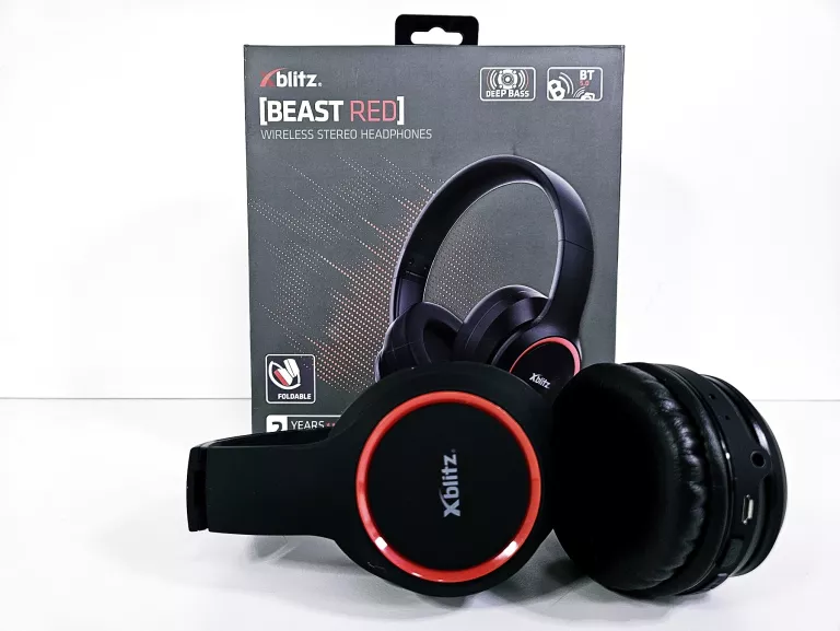 SŁUCHAWKI BEZPRZEWODOWE XBLITZ BEAST RED / KOMPLET