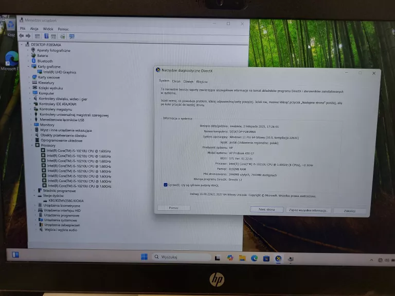 LAPTOP HP PROBOOK 450 G7 I5-10210U/8GB/256GB SSD ŁADOWARKA