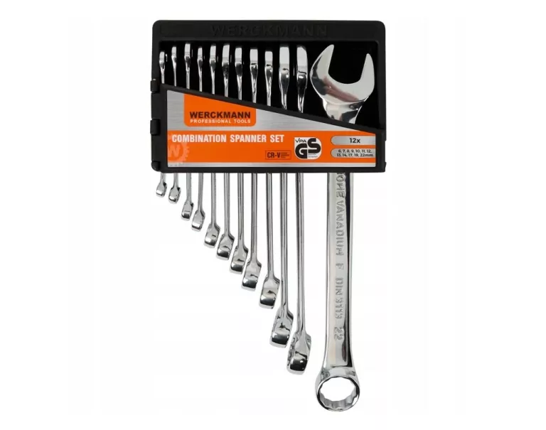 ZESTAW KLUCZY PŁASKICH WERCKMANN 12SZT 6-22 CHROME VANADIUM