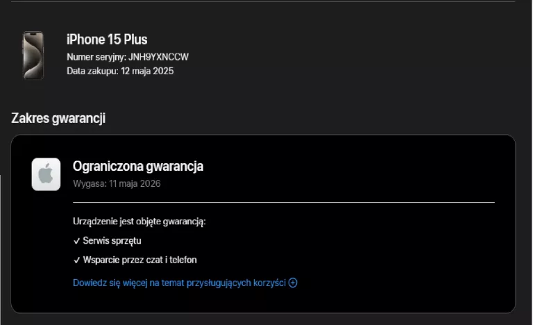 TELEFON IPHONE 15 PLUS 256GB 100% *BEZ RAT*GWARANCJA!