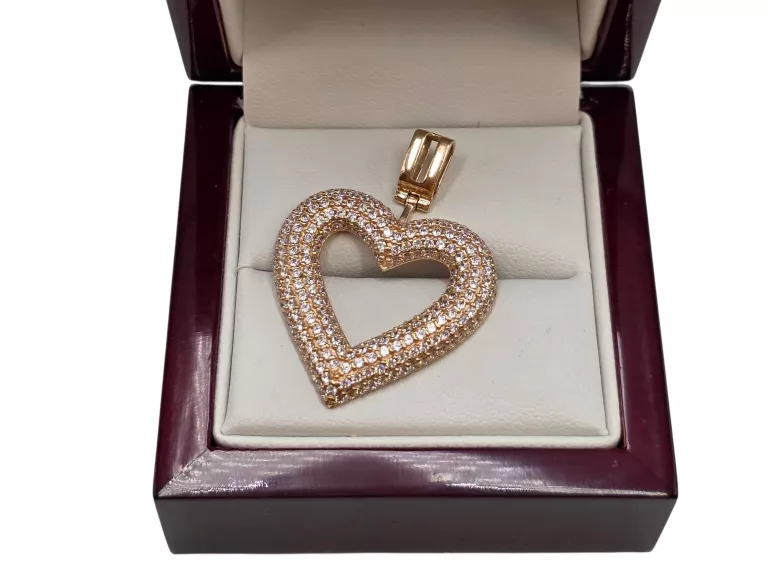 OKAZAŁA ZŁOTA ZAWIESZKA SERCE 6,66G 585 4CM