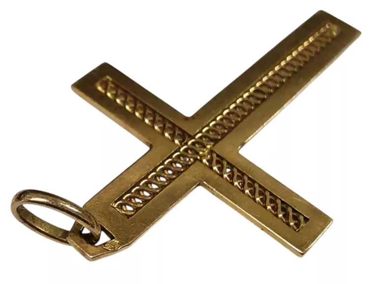 ŚLICZNY DUŻY ZŁOTY KRZYŻYK 1,54G 585 14K  39X21MM