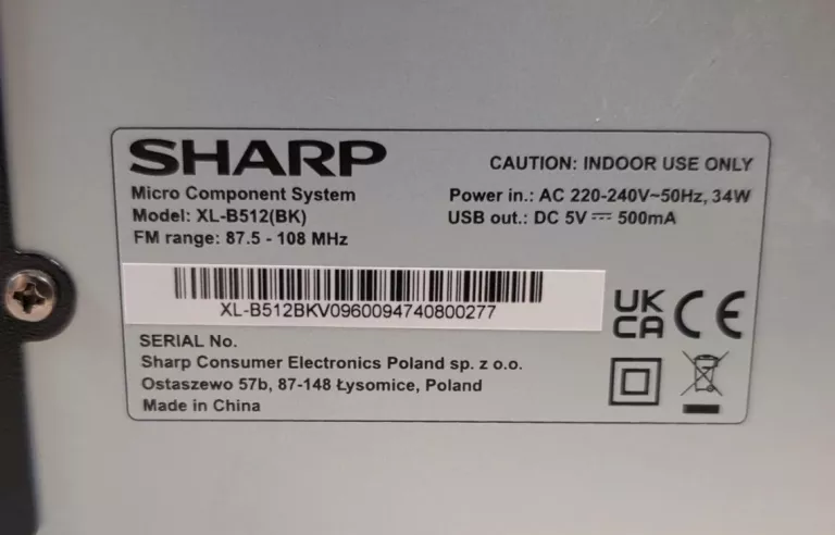 MINIWIEŻA AUDIO SHARP XL-B512 + PILOT