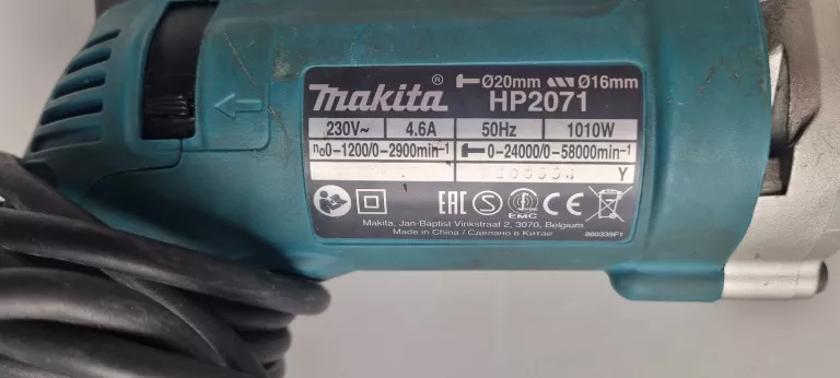 WIERTARKA UDAROWA MAKITA 13MM 1010W 2-BIEG. MAKPAC HP2071J