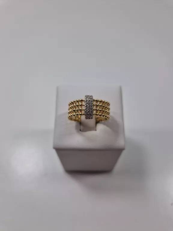 CIEKAWY ZŁOTY PIERŚCIONEK P585 4,55G R12