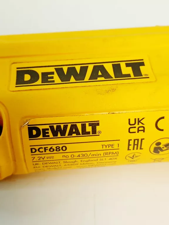 WKRĘTARKA DEWALT ZASILANIE AKUMULATOROWE 7,2 V DCF680G2-QW
