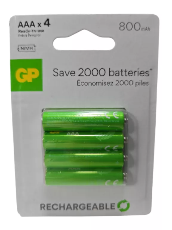 AKUMULATOR NIKLOWO-METALOWO-WODORKOWY (NIMH) GP AAA (R3) 800 MAH 4 SZT.