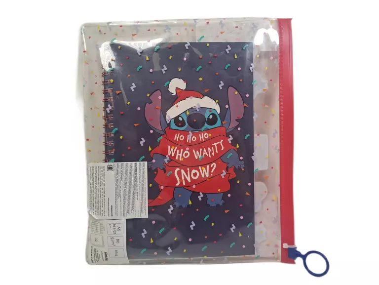 ZESTAW SZKOLNY OŁÓWEK GUMKA ZESZYT NAKLEJKI Z MOTYWEM STITCHA DISNEY BAJKA