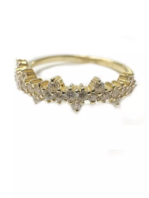 ZŁOTY PIERŚCIONEK Z CYRKONIAMI ROZMIAR 18