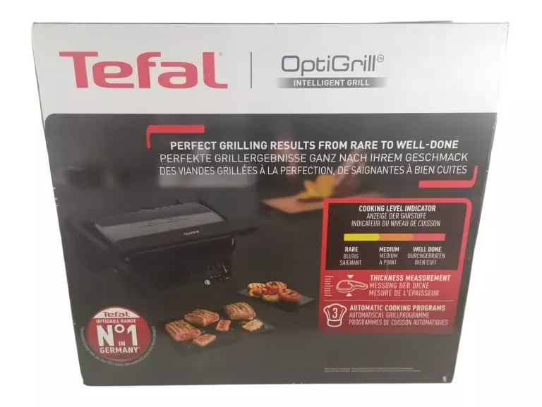 TRADYCYJNY GRILL ELEKTRYCZNY TEFAL OPTIGRILL GC7P08 CZARNY 2000 W