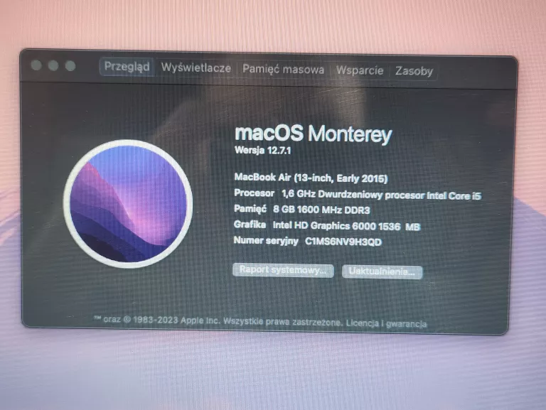 laptop-macbook-air-a1466-1288gb-2015r-pojemnosc-dysku-128