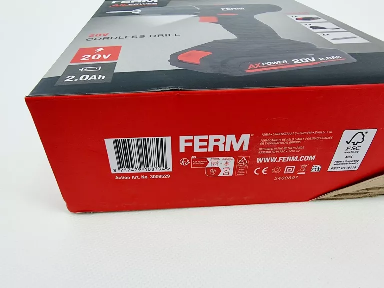 WKRĘTARKA AKUMULATOROWA FERM 20V MOCNA ZESTAW Z AKU