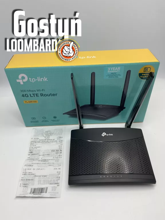 ROUTER BEZPRZEWODOWY WIFI TP-LINK TL-MR100 4G LTE KOMPLET GWARANCJA