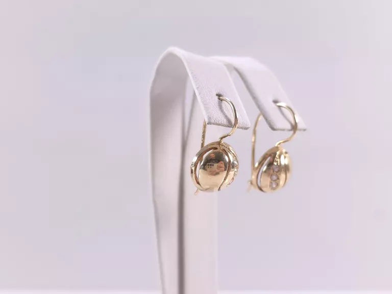 ZŁOTE KOLCZYKI CYRKONIE P585 3,44G 2,2CM