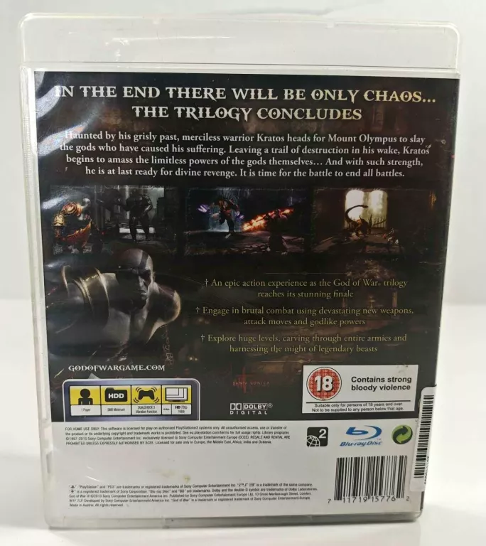 GRA GOD OF WAR III PLAYSTATION 3 (PS3) PUDEŁKOWA