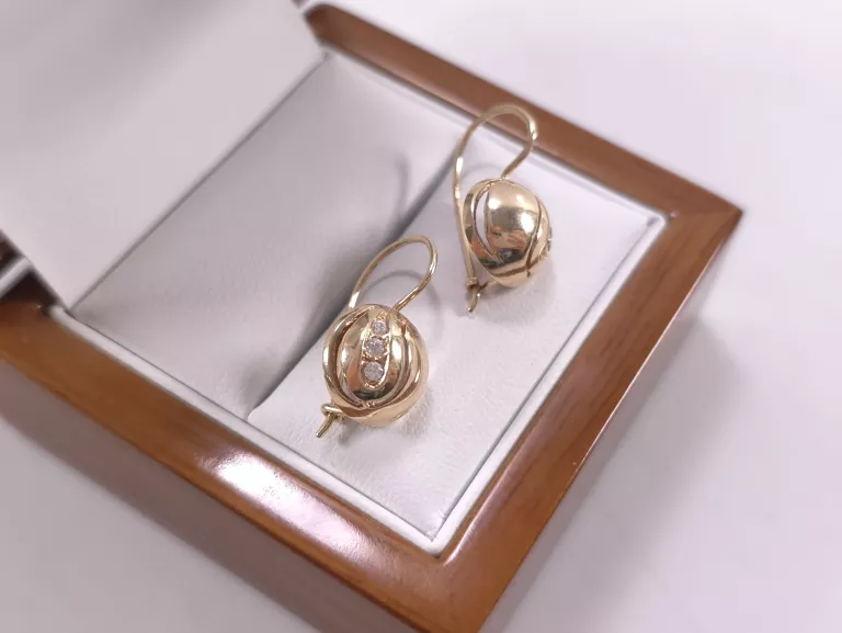 ZŁOTE KOLCZYKI CYRKONIE P585 3,44G 2,2CM