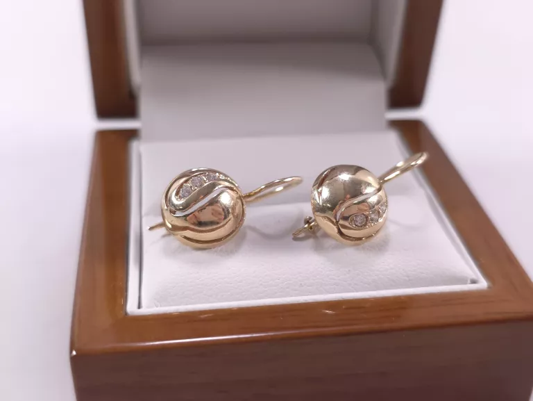 ZŁOTE KOLCZYKI CYRKONIE P585 3,44G 2,2CM