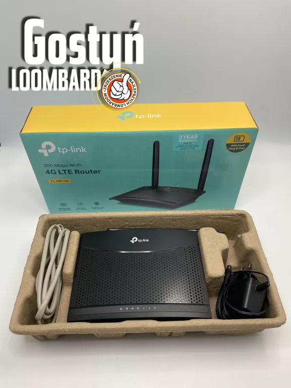 ROUTER BEZPRZEWODOWY WIFI TP-LINK TL-MR100 4G LTE KOMPLET GWARANCJA