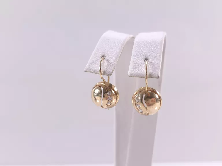 ZŁOTE KOLCZYKI CYRKONIE P585 3,44G 2,2CM