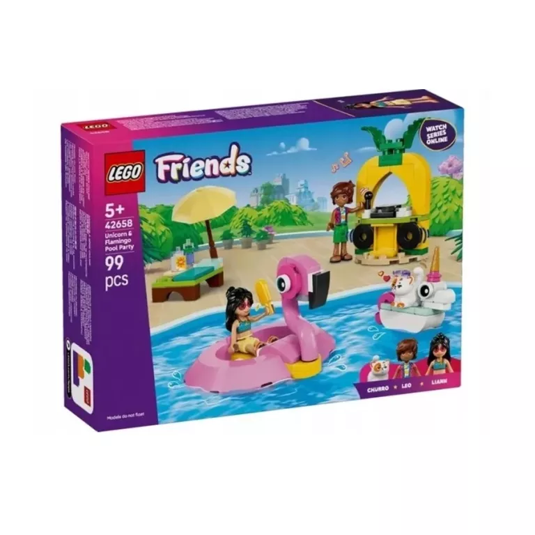 KLOCKI LEGO FRIENDS 42658 IMPREZA NA BASENIE Z JEDNOROŻCEM I FLAMINGIEM