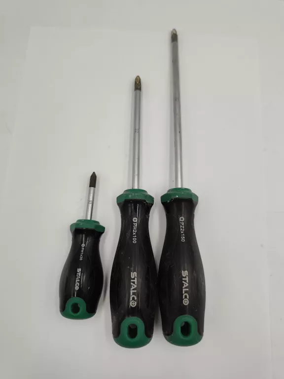 ZESTAW 3 ŚRUBOKRĘTÓW STALCO PH1X38, PZ2X150, PH2X100