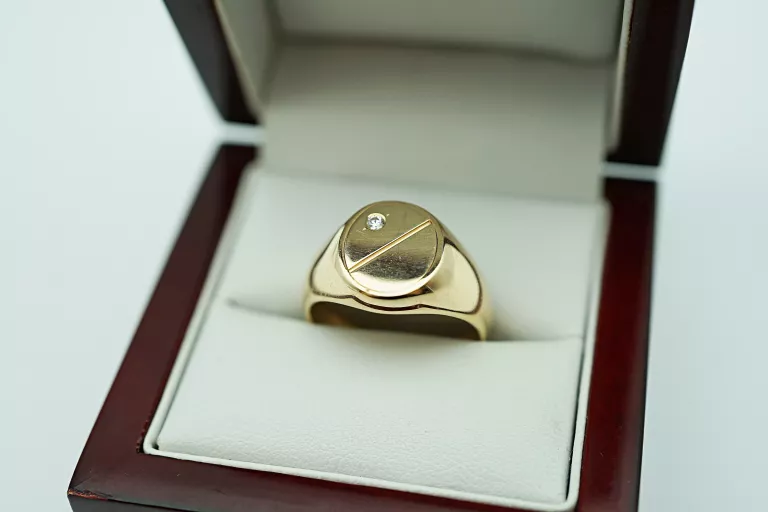 ZŁOTY MĘSKI SYGNET 585/14K 4,49G R: 21