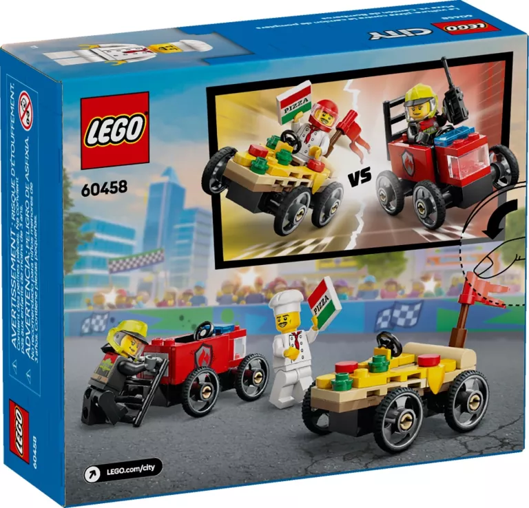 LEGO 60458 CITY - ZESTAW WYŚCIGÓWEK: PIZZA KONTRA WÓZ STRAŻACKI