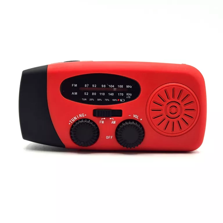 RADIO PRZENOŚNE AWARYJNE FM/AM SOLARNE Z KORBKĄ