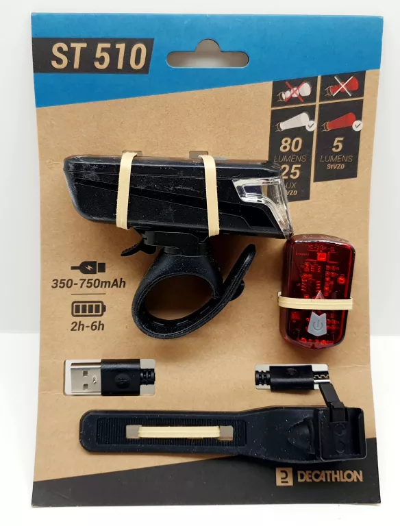 LAMPKI ROWEROWE ELOPS ST 510 PRZEDNIA/TYLNA USB 2 SZT.