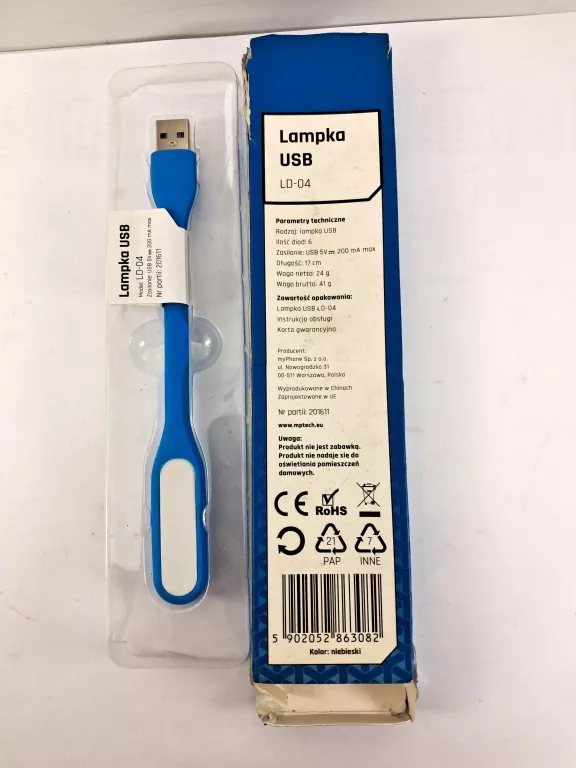 LAMPKA USB NIEBIESKA