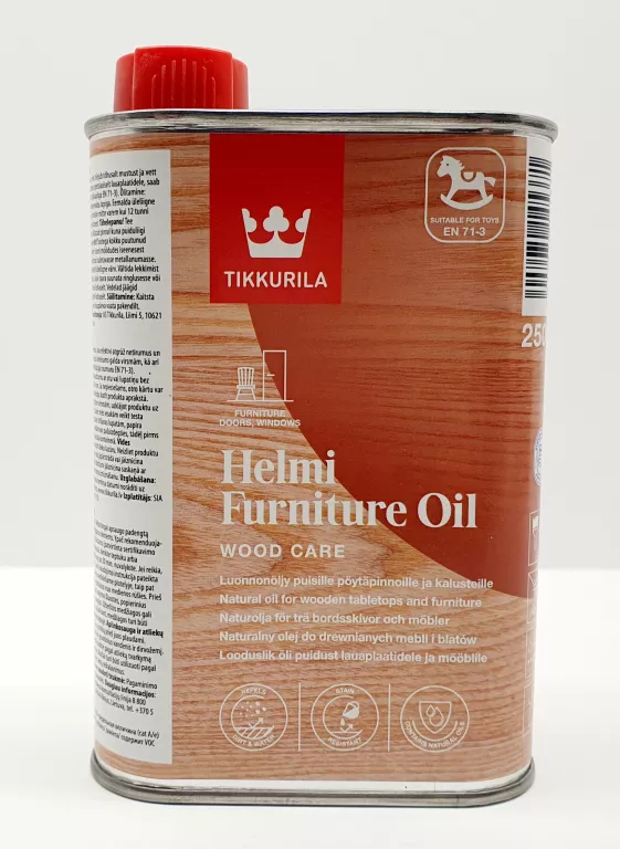 TIKKURILA HELMI FURNITURE OIL 250ML NATURALNY OLEJ DO MEBLI BLATÓW ZABAWEK