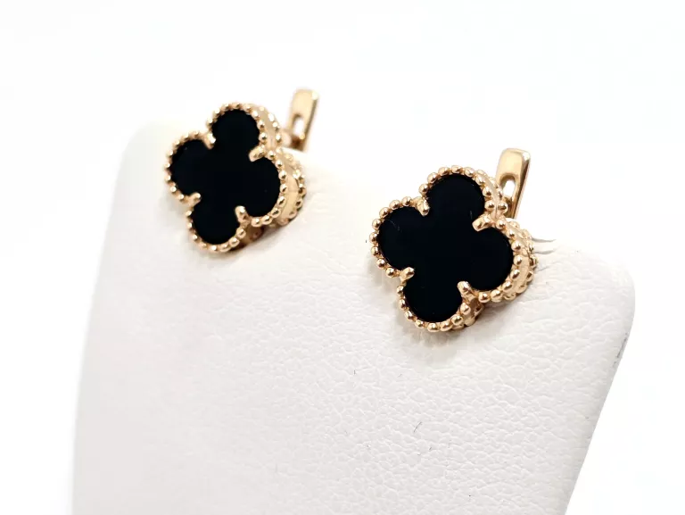 ZŁOTE KOLCZYKI ONYKS 585 3,16G