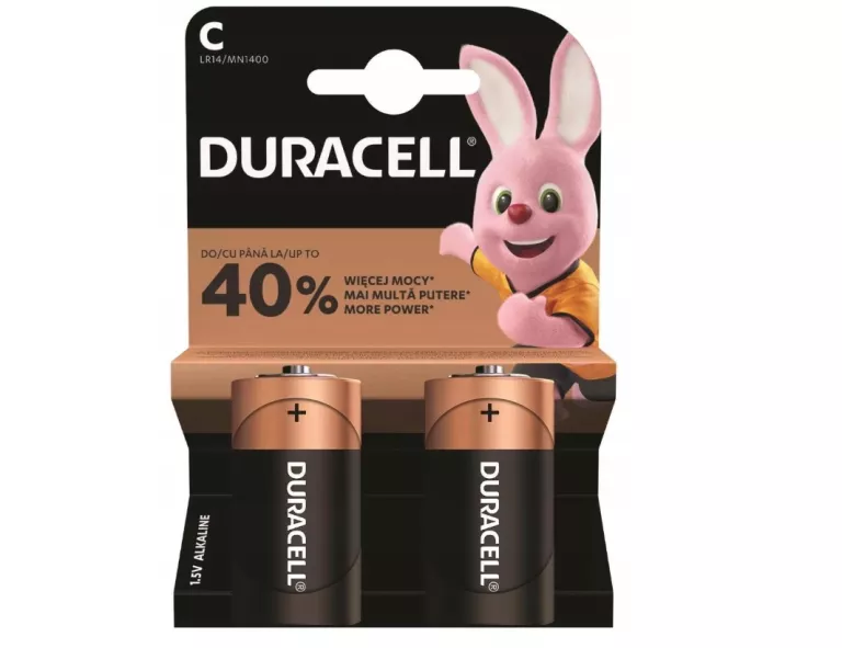 2X MOCNE BATERIE ALKALICZNE DURACELL LR14 C R14