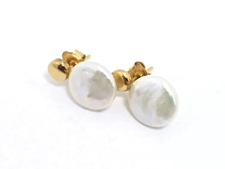 ZŁOTE KOLCZYKI Z MASA PERŁOWA 750 3,73G