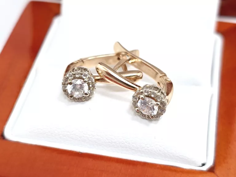 ZŁOTE KOLCZYKI CYRKONIA 585 3,66G