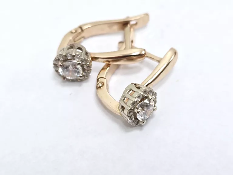 ZŁOTE KOLCZYKI CYRKONIA 585 3,66G